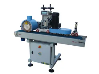 Automatinė žymėjimo mašina su mėlyna etiketes galvute